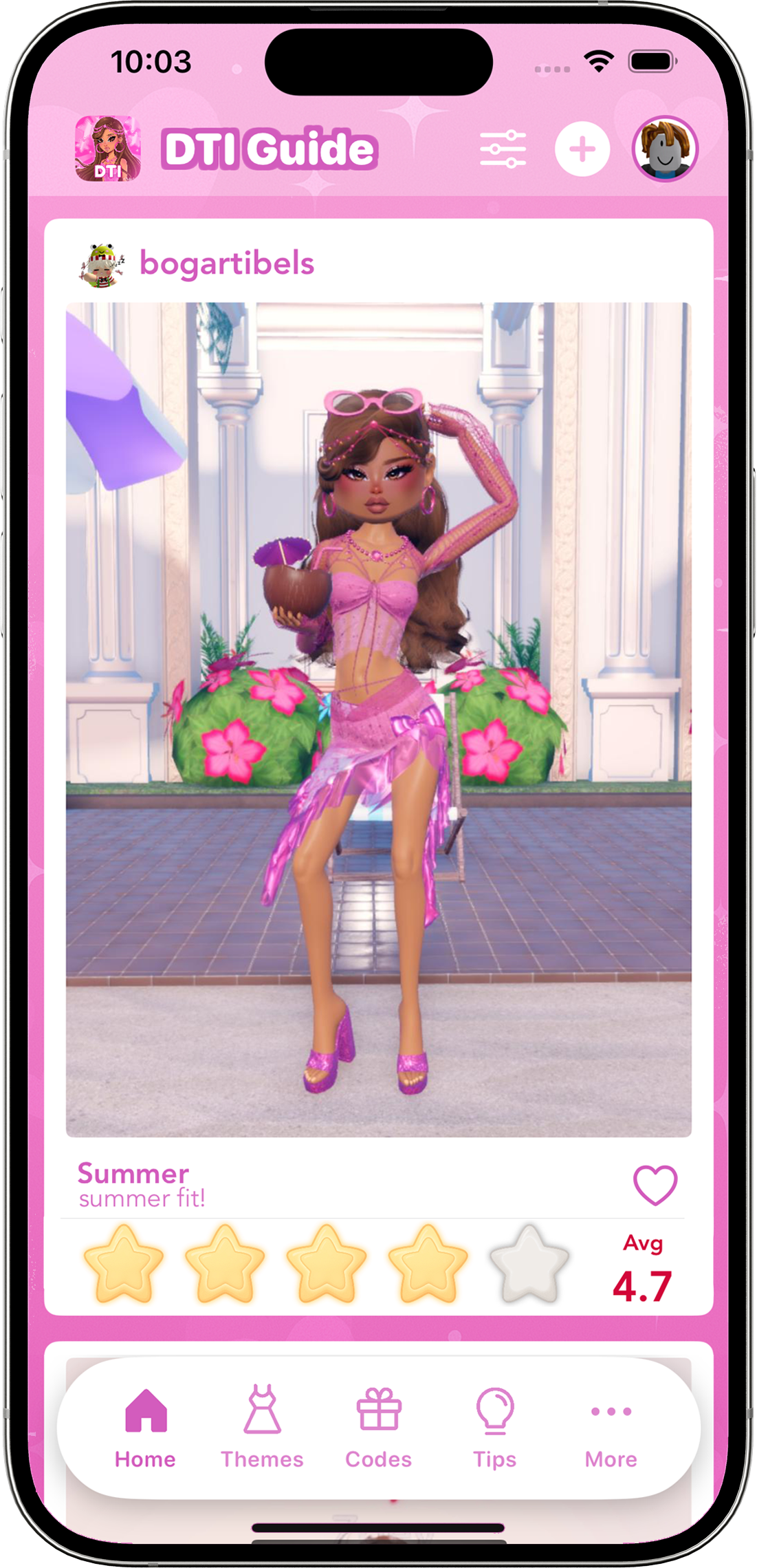 Image of DTI Guide App opened on an iPhone 